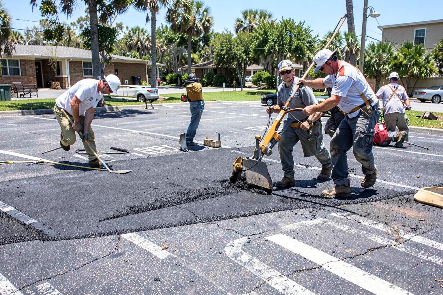 Asphalt paving project in Coral Springs, FL